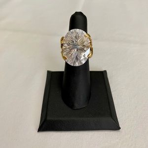 HUGE Cubic Zirconium and Gold Ring